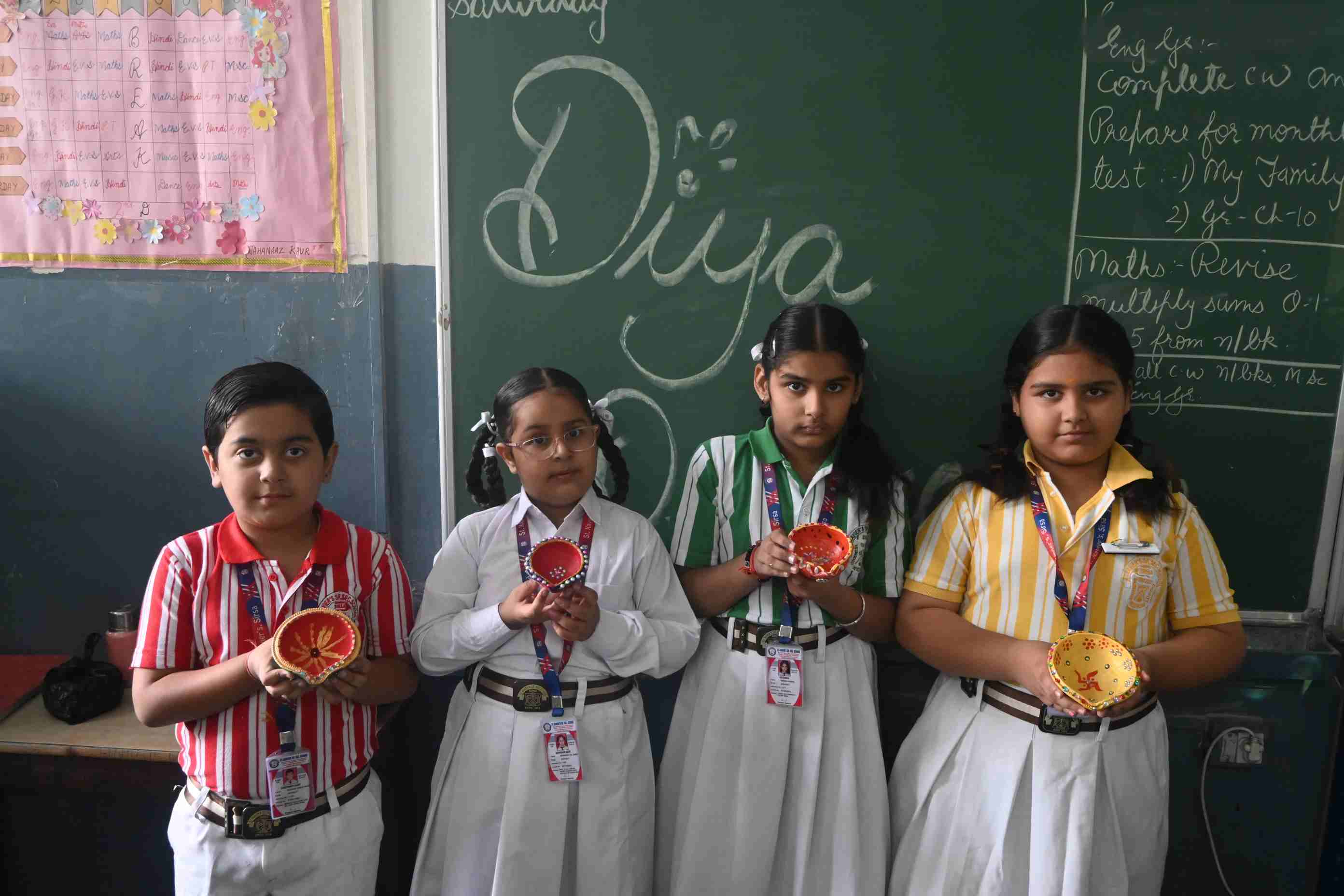 DIYA DECORATION & CANDLE DECORATION FOR CLASS- 1ST & 2ND-4