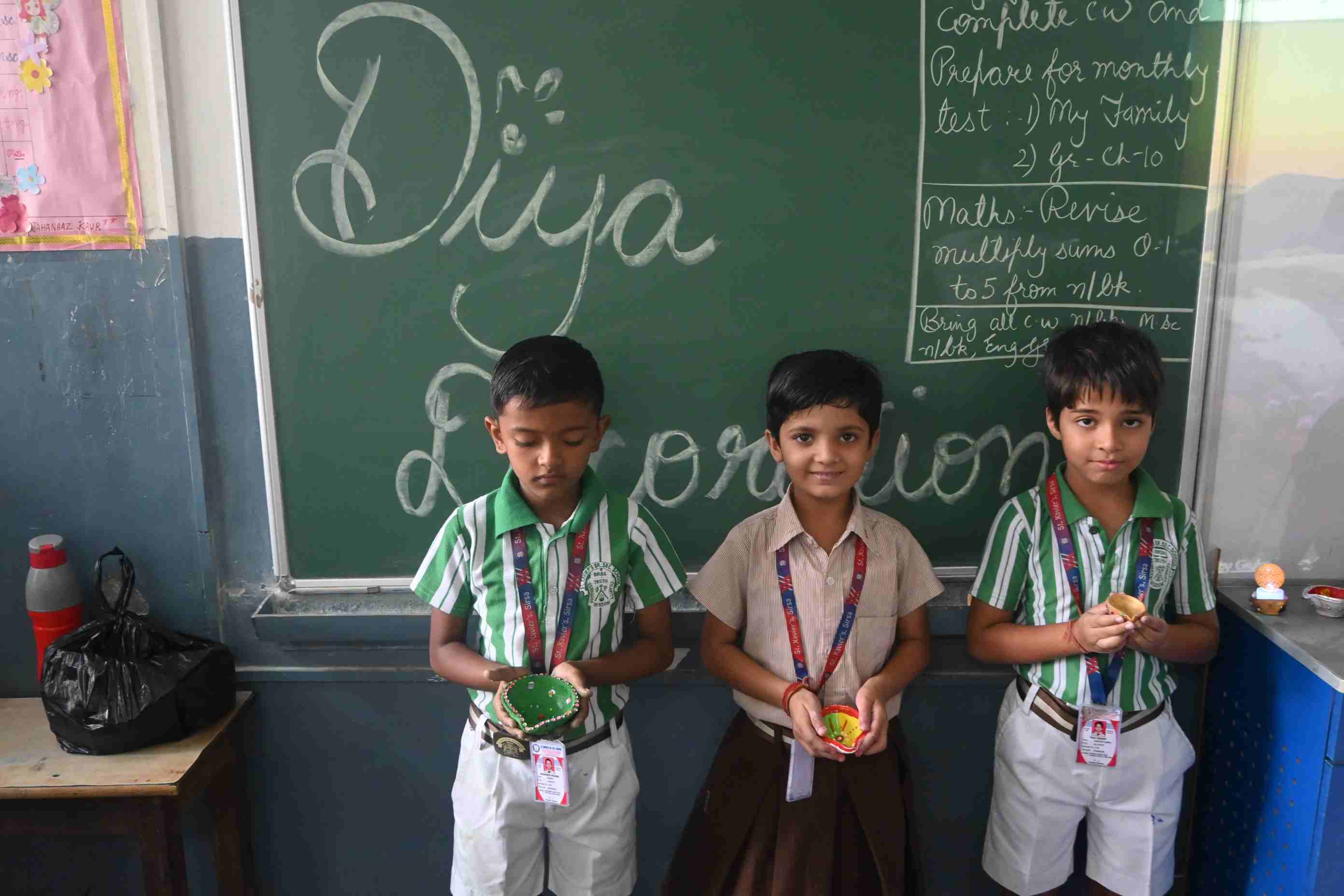 DIYA DECORATION & CANDLE DECORATION FOR CLASS- 1ST & 2ND-3