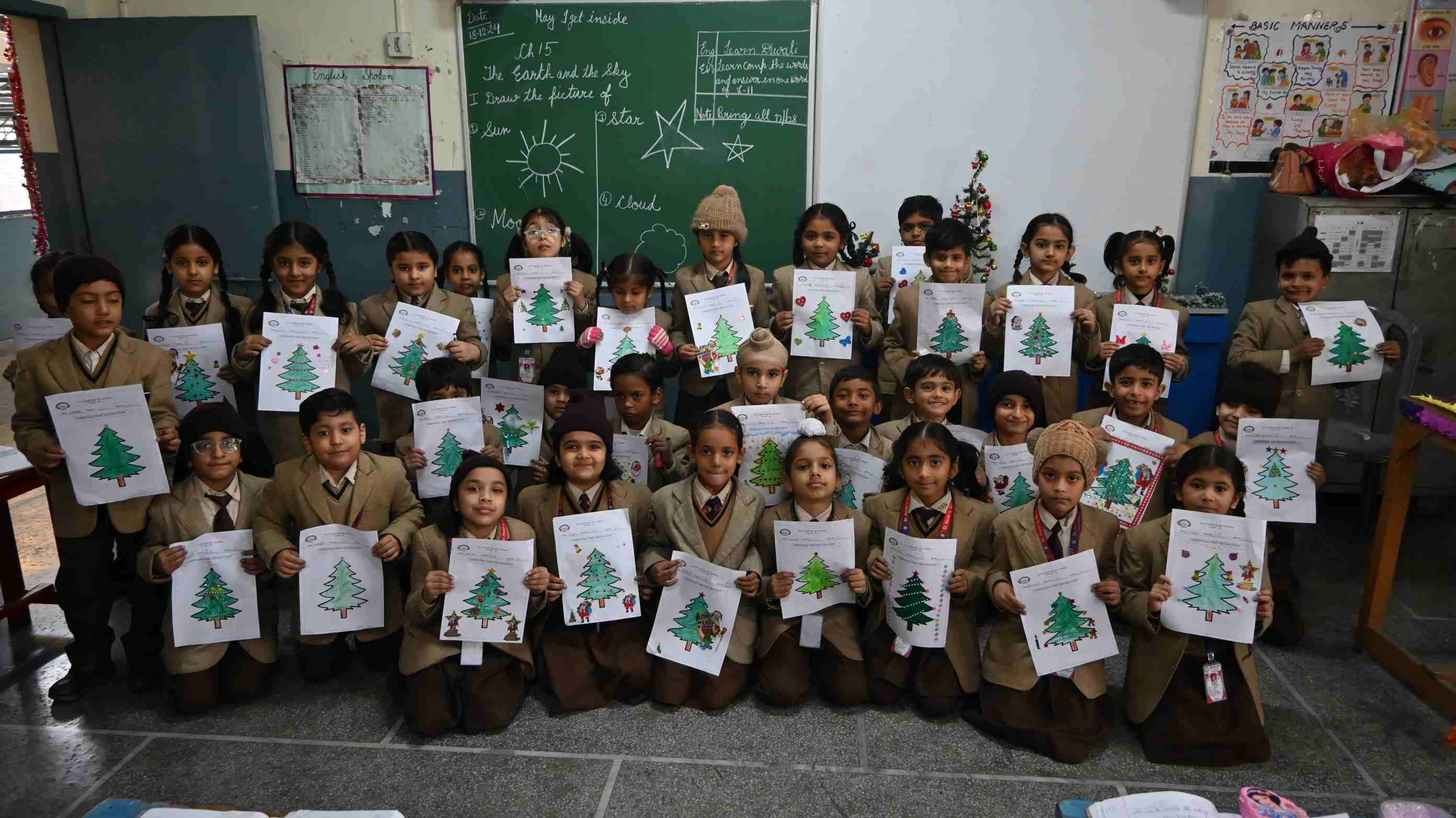 CHRISTMAS TREE Competition for CLASS-1ST-4